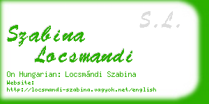 szabina locsmandi business card