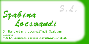 szabina locsmandi business card